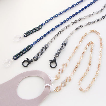 Acrylic chain oval white marble