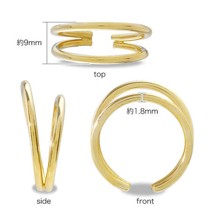 Ring stand (ear cuff) double silver plated