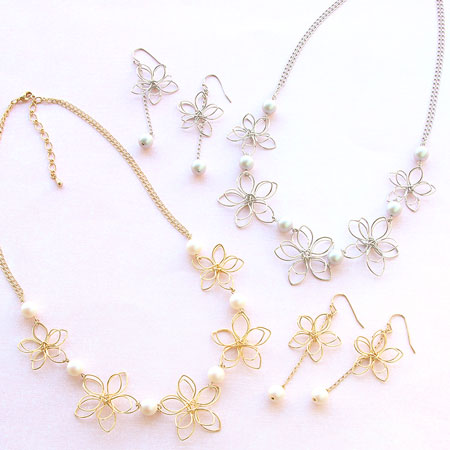 Metal parts wire flower 3D No.1 gold