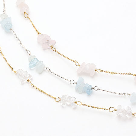 Natural stone glasses fastening chain Sazare crystal (natural)/g