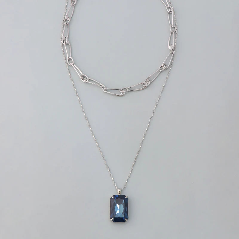Chain Necklace K-339 Rhodium color