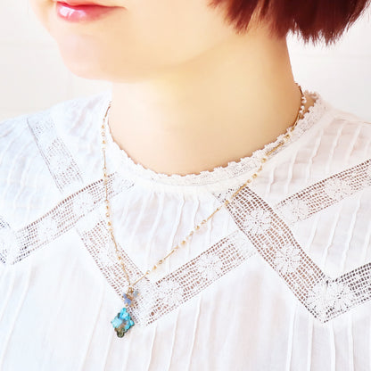 Natural stone Glasses fastening Fringe mix Garnet/Rainbow Moonstone