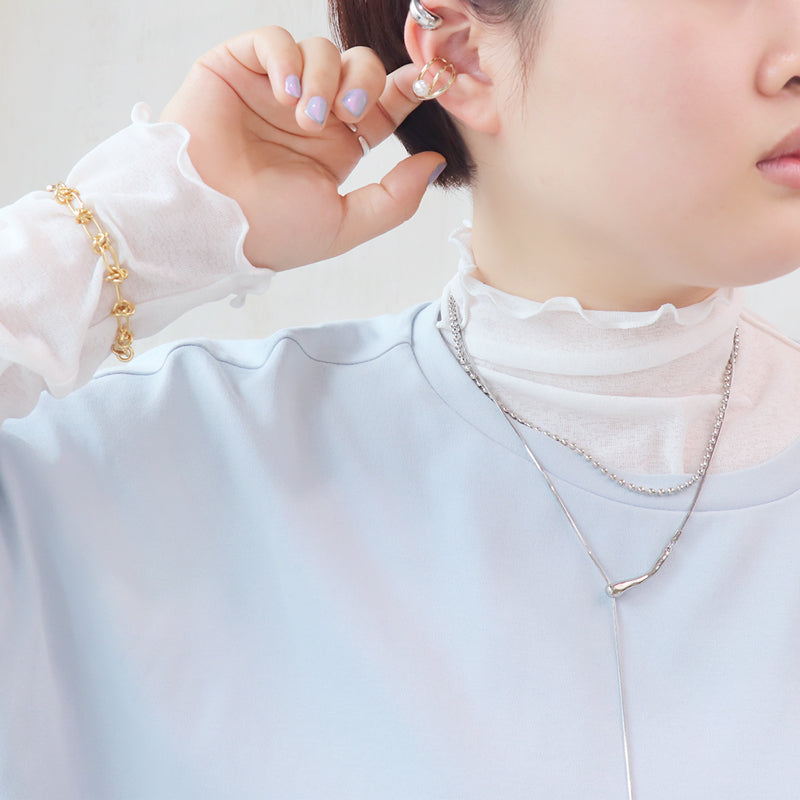 イヤーカフ 芯立付 No.3　ロジウムカラー