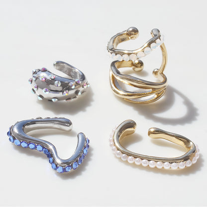 Ear cuff deformation 14 rhodium color