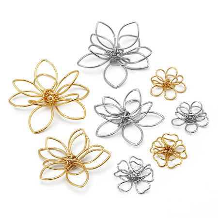 Metal parts wire flower 3D No.1 gold